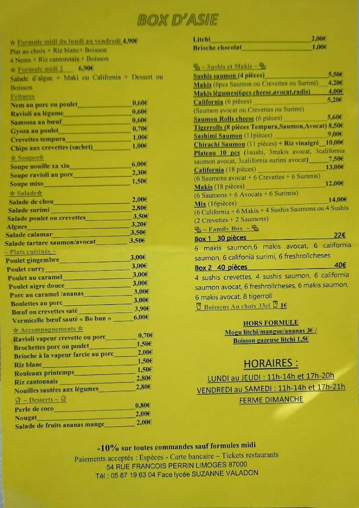 Box d'Asie - Menu Image 3