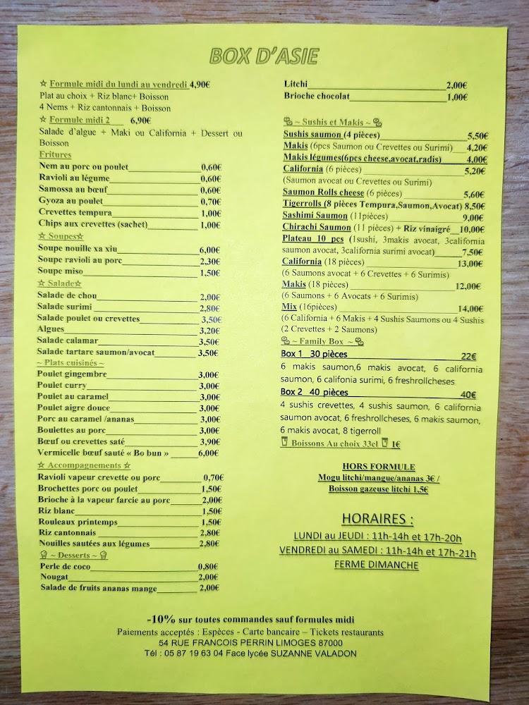 Box d'Asie - Menu Image 4